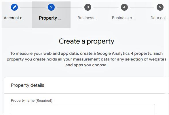 Create a GA4 Property