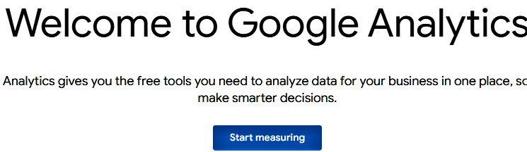 Google Analytics Welcome Page