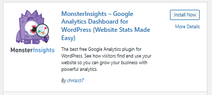 Install Monsterinsights plugin