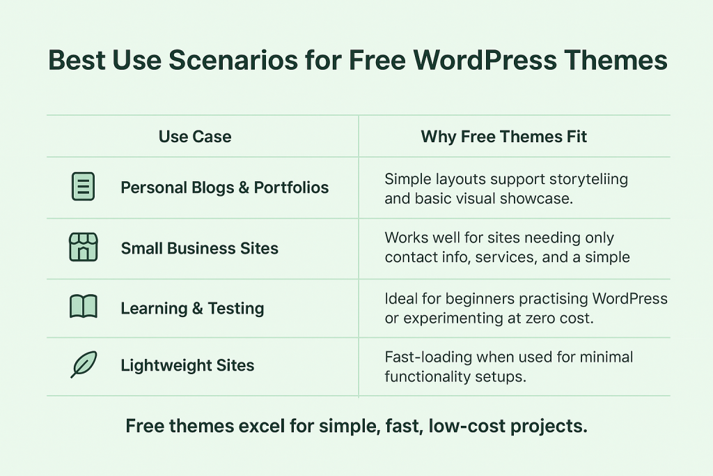 Best Use Scenarios for Free WordPress Themes