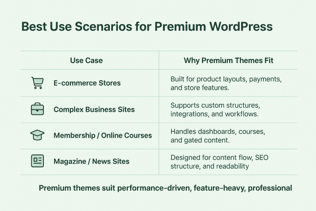 Best Use Scenarios for Premium WordPress Themes