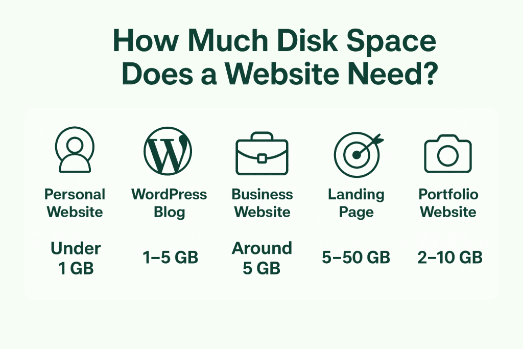 How Much Disk Space Does a Website Need