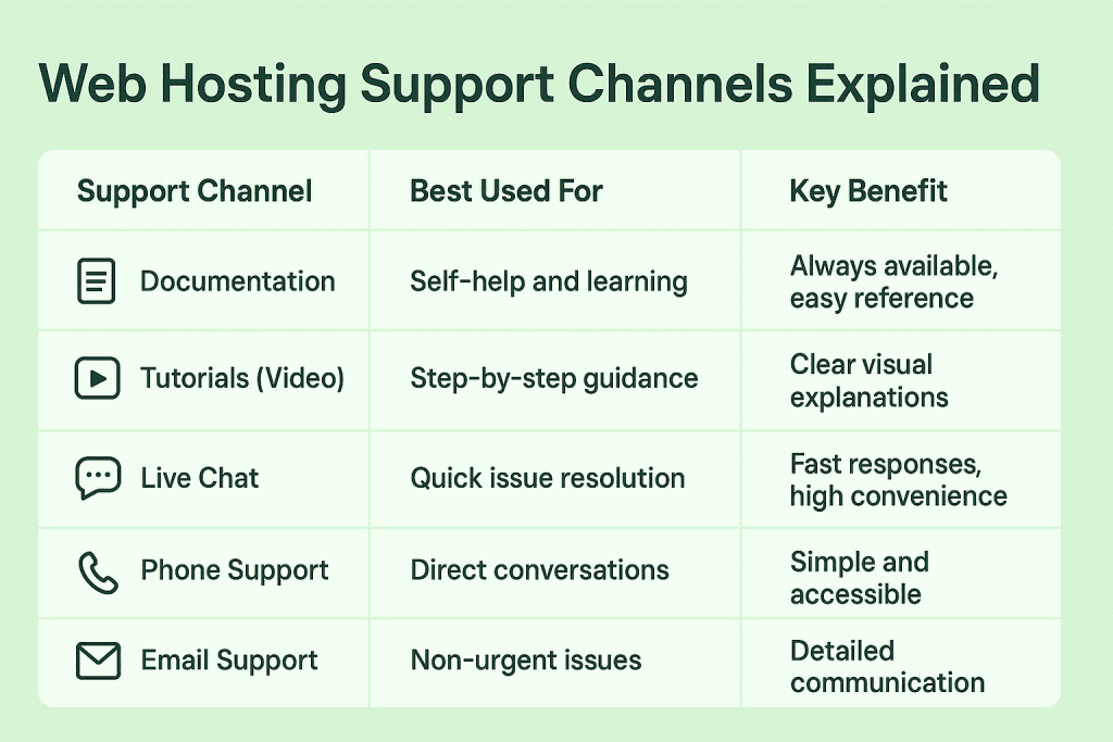 Web Hosting Support Channels