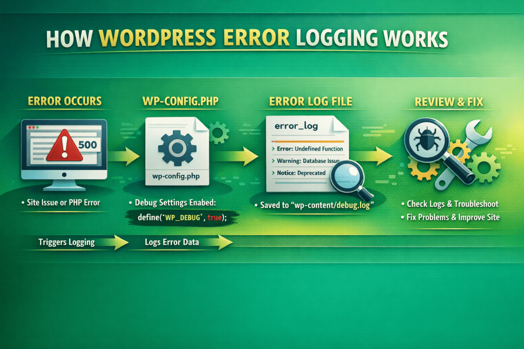 How the process of WordPress error logging works