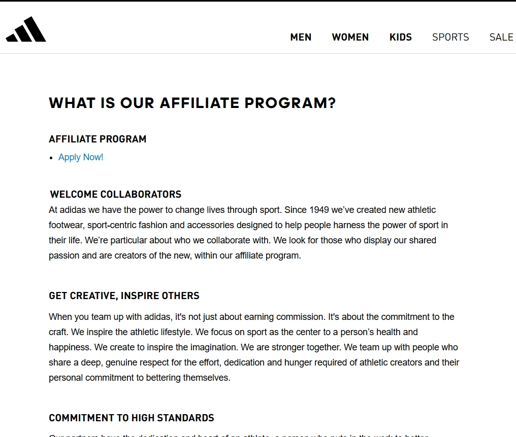 Best affiliate programs-Adidas