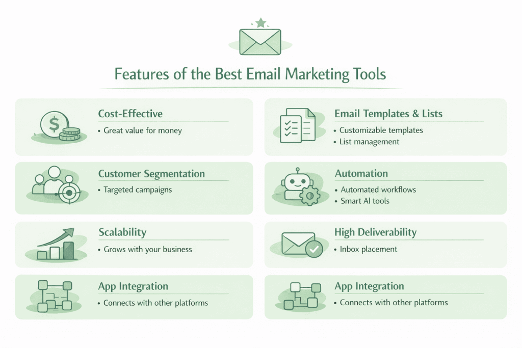 Features of the best email marketing tools