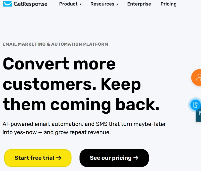 Best affiliate programs-GetResponse