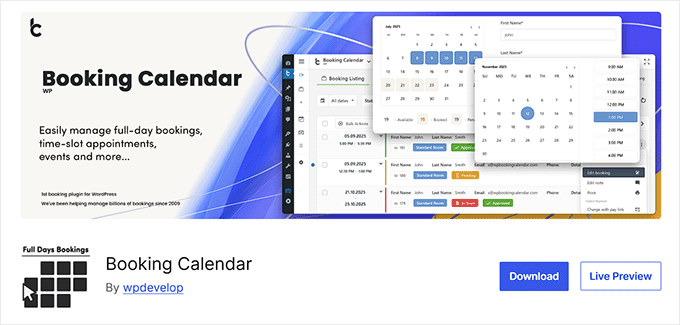 Booking Calendar (Earliest booking plugin)