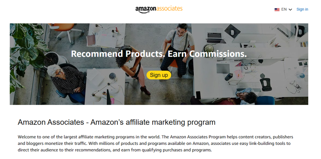 Best affiliate programs -amazon associates