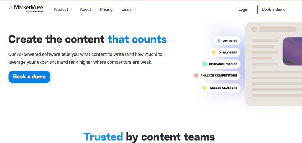 AI marketing tool-MarketMuse