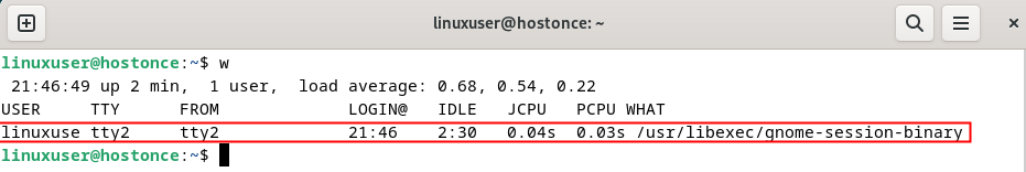 basic usage w command
