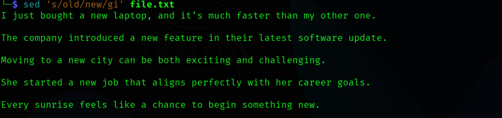 case sensitive sed command