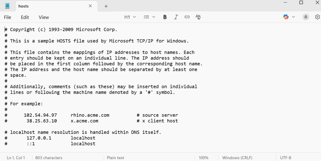 editing host windows