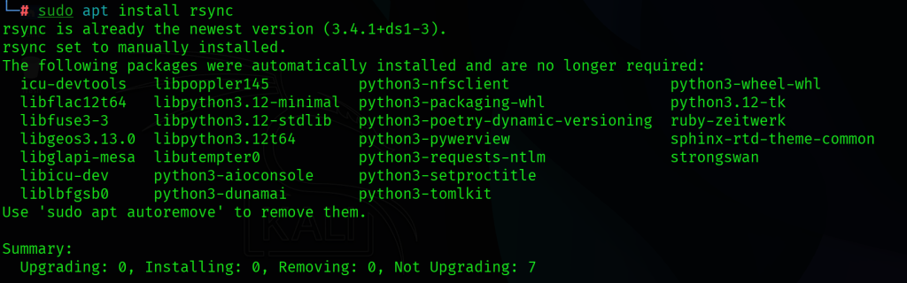 install rsync command