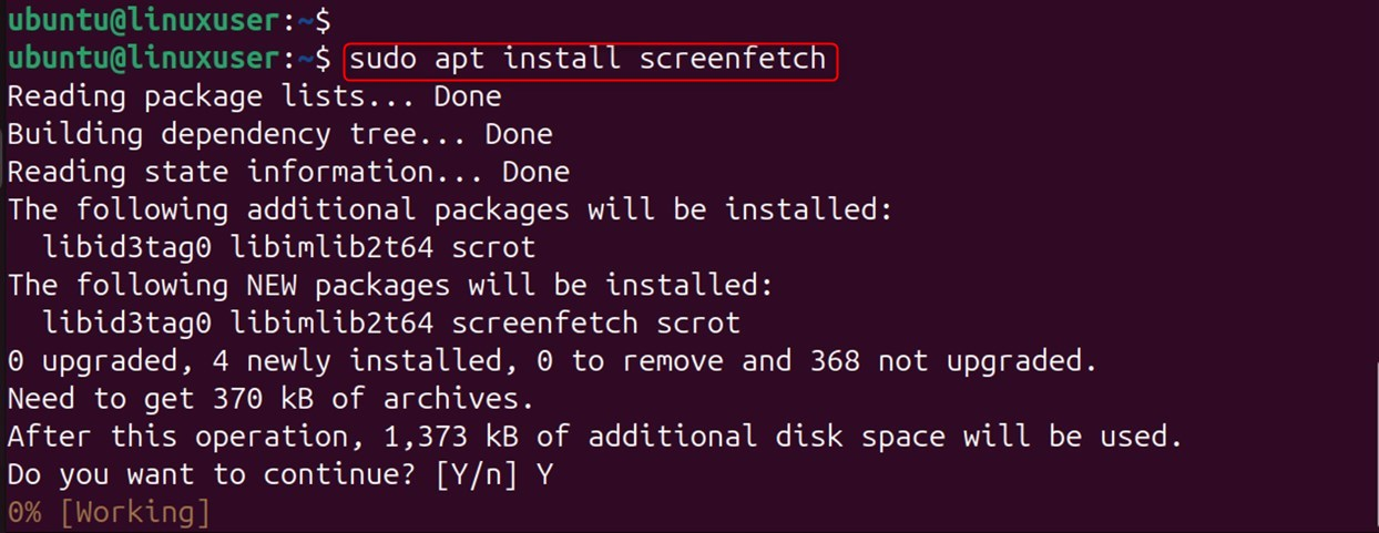 install screenfetch