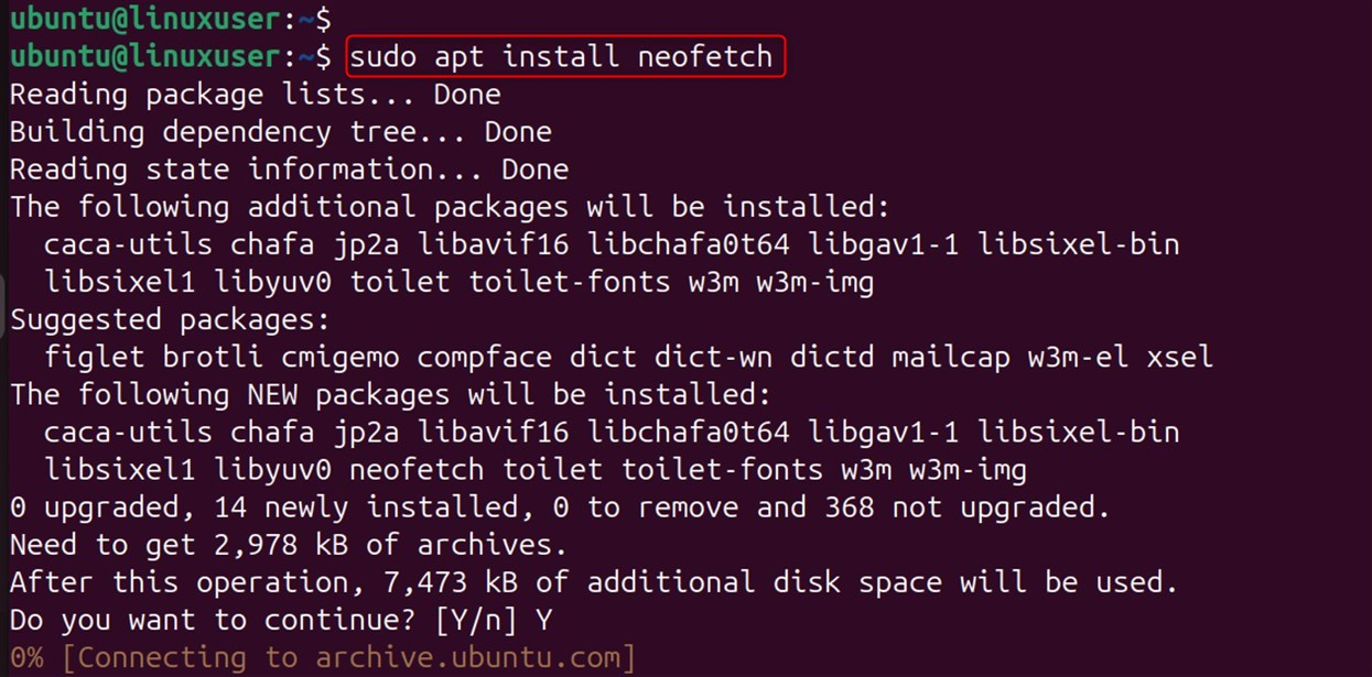 install neofetch