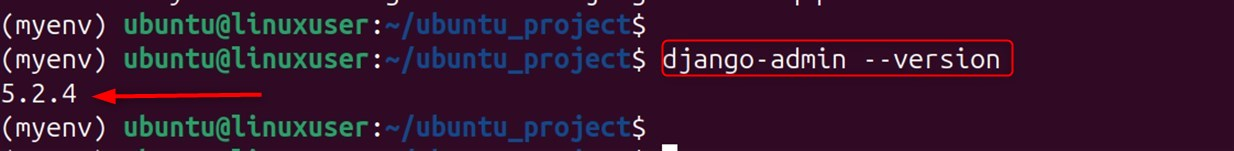 confirm django installation
