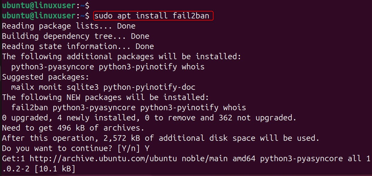 install fail2ban