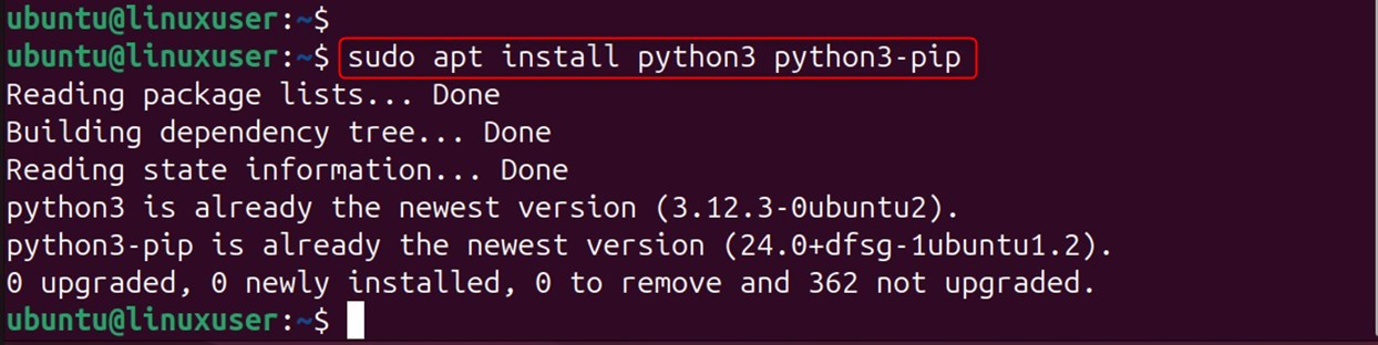 install python environment