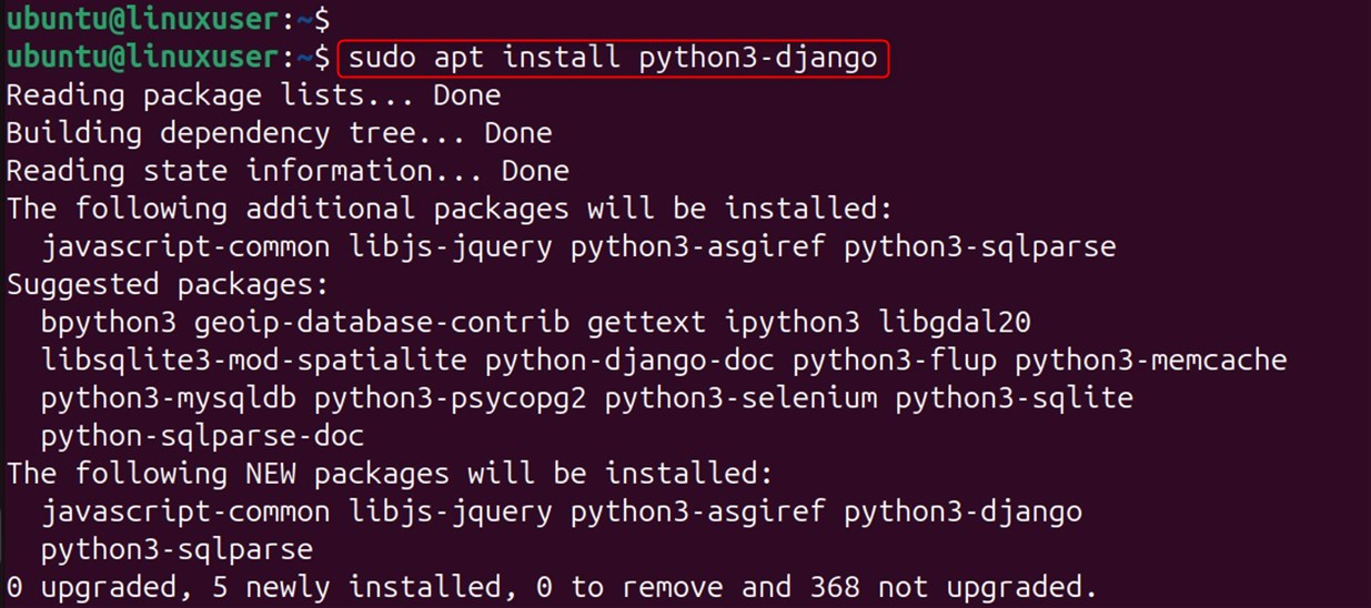 install django using apt