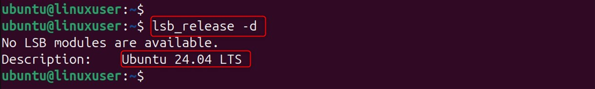 check only Ubuntu version description