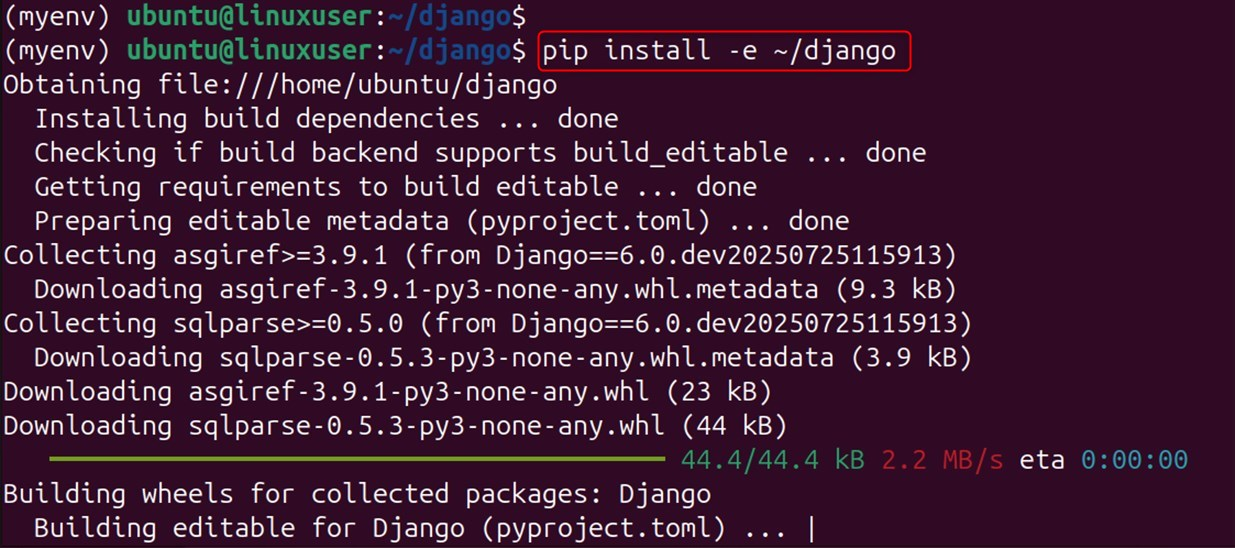 install django