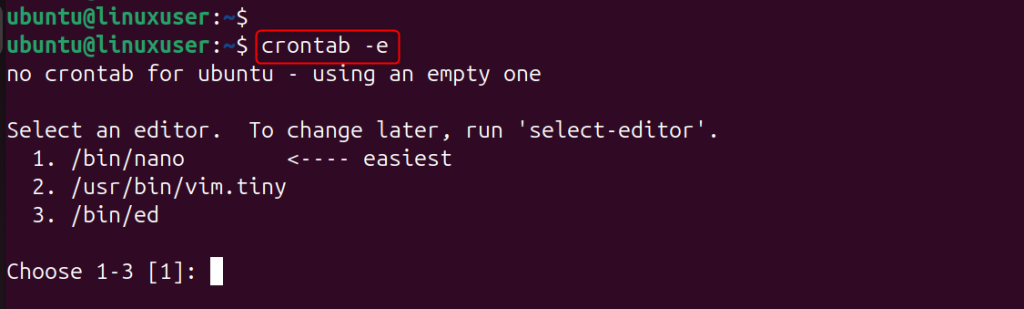 open or edit crontab file