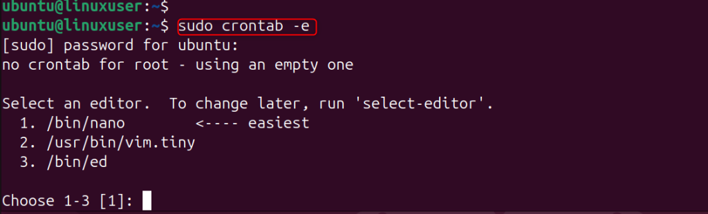 Edit the root user's Crontab