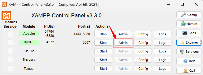 change mysql password using phpmyadmin
