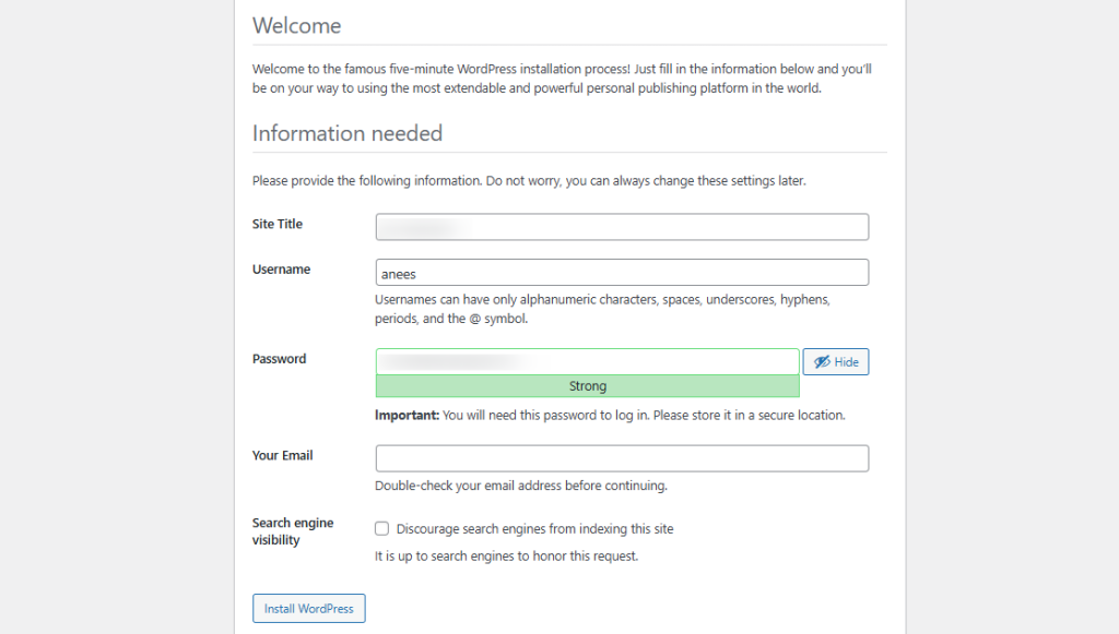 install wordpress locally using docker