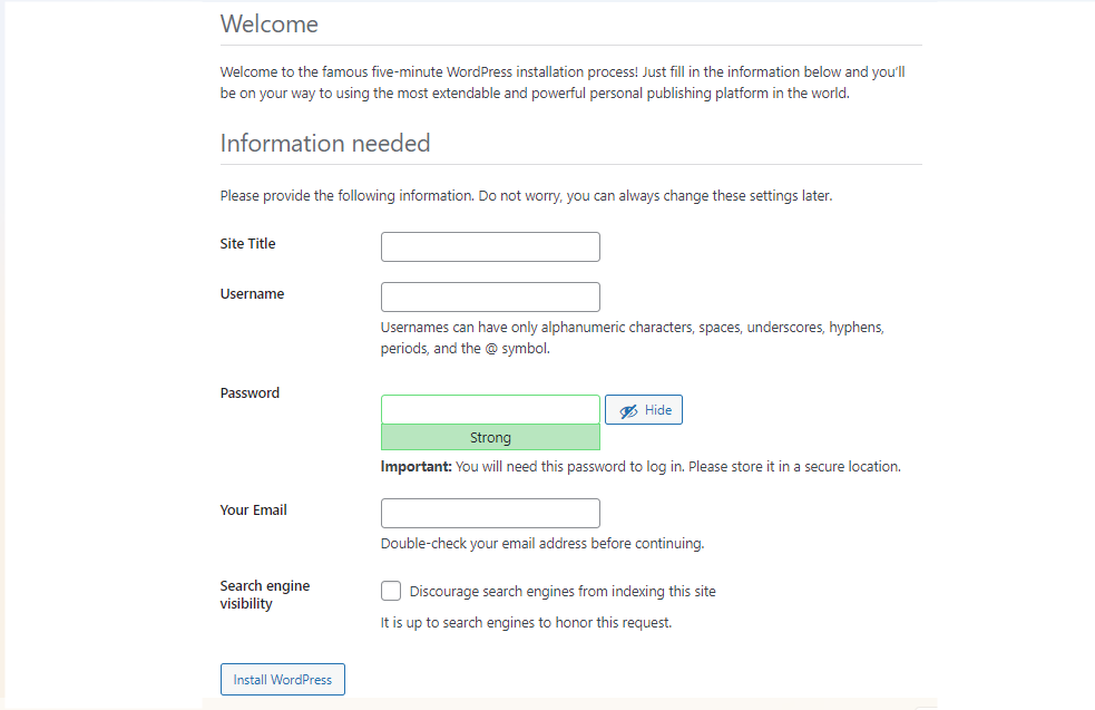 install wordpress on localhost using xampp