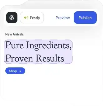 WordPress site interface